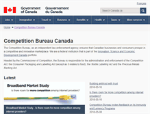 Tablet Screenshot of competitionbureau.gc.ca